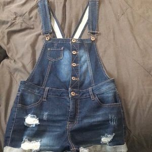 Juniors denim overalls